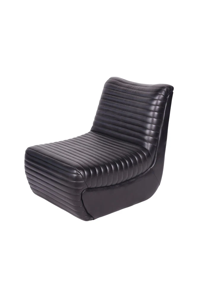 Traditional Charcoal Leather Occasional Chair - Image 2