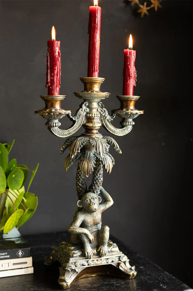 Vintage Gold Monkey Candelabra