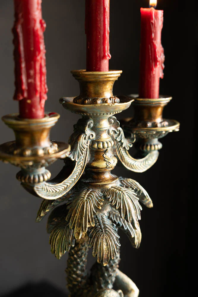Vintage Gold Monkey Candelabra - Image 4