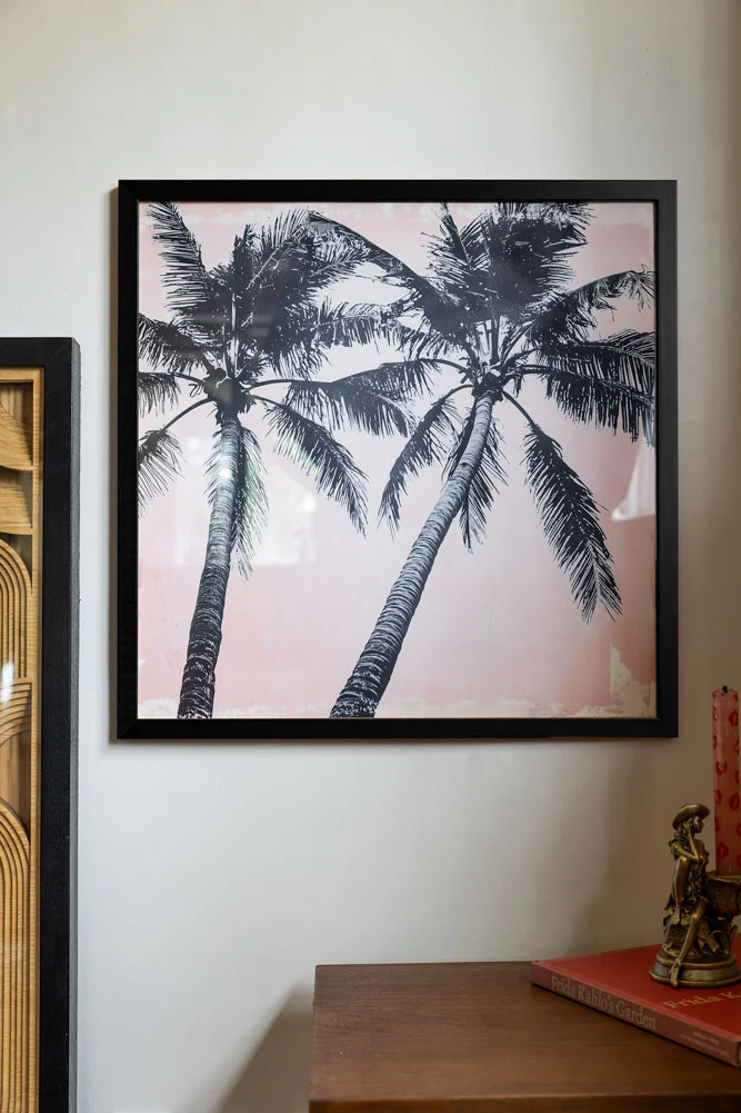 Vintage Pink Palms 50cm x 50cm Art Print - Available in 4 Options - Image 2