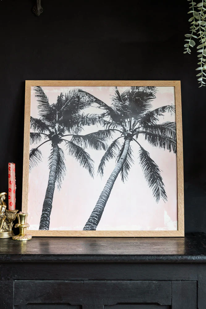 Vintage Pink Palms 50cm x 50cm Art Print - Available in 4 Options - Image 4