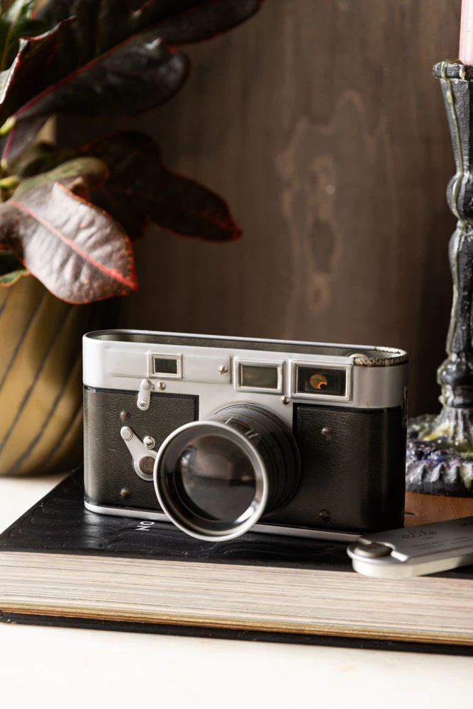 Vintage-Style Camera Storage Tin