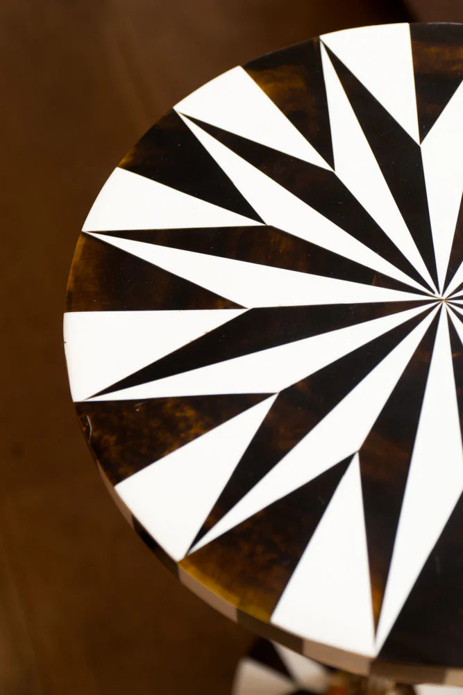 White & Chocolate Brown Star Side Table - Image 3
