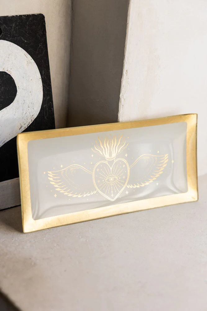 White & Gold Milagro Heart Trinket Tray - Image 4