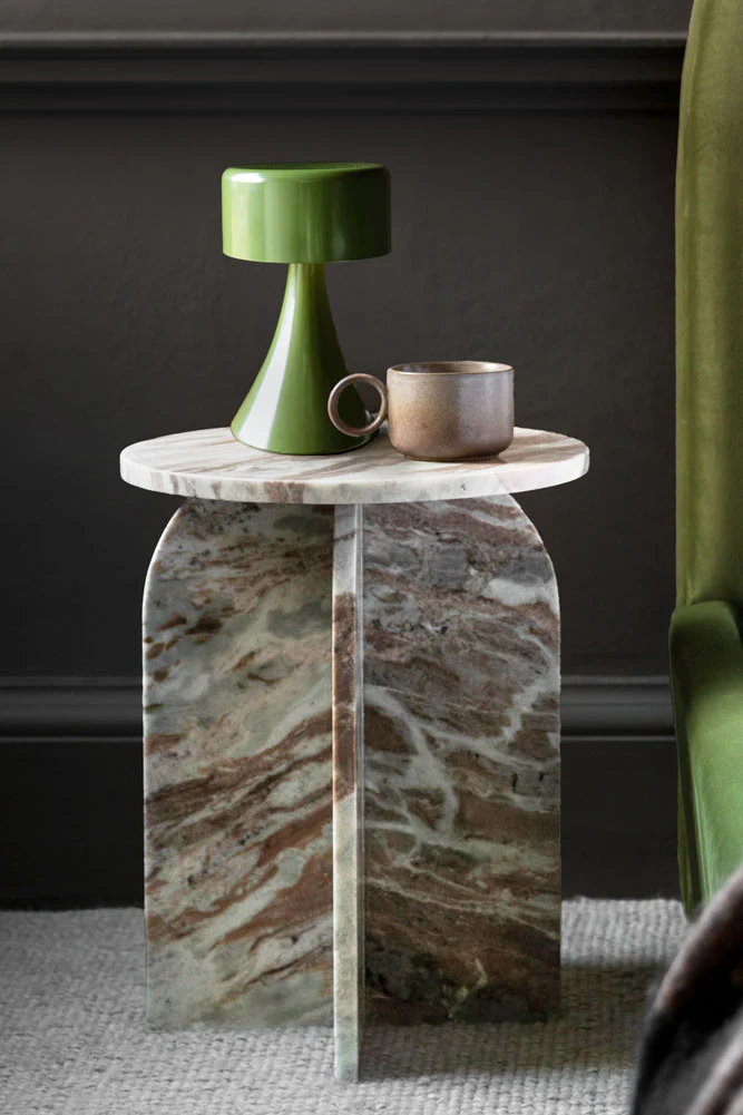 White Marble Round Side Table - Image 2