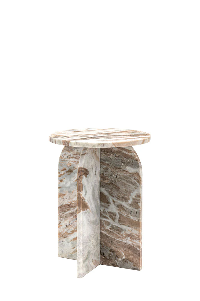 White Marble Round Side Table - Image 4