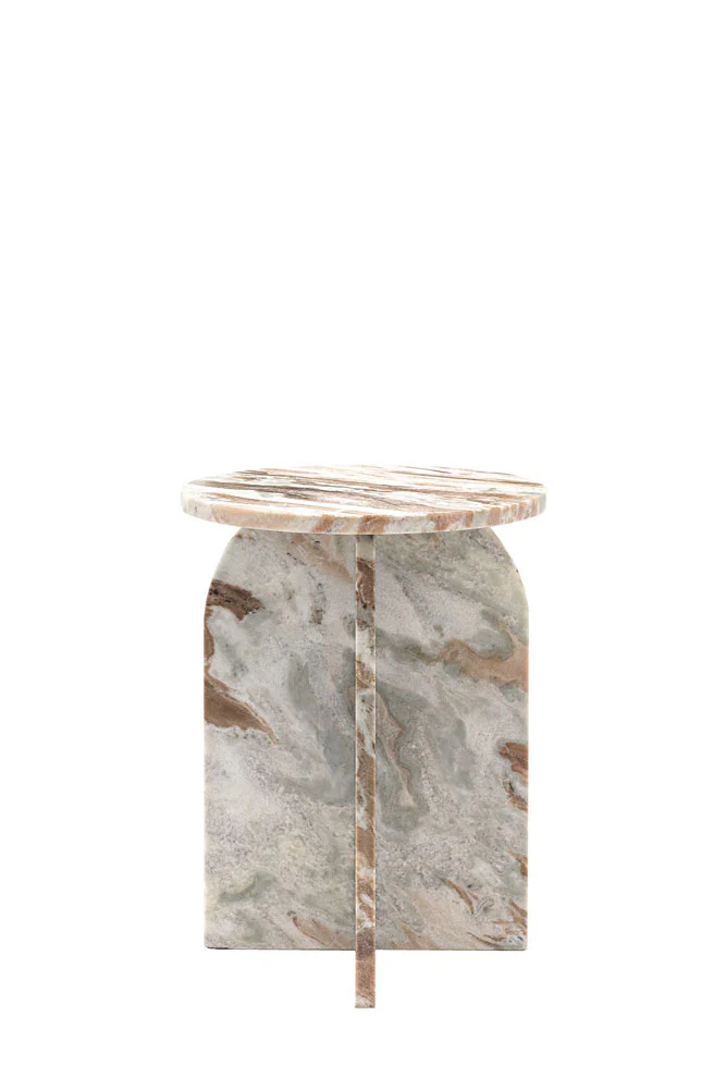 White Marble Round Side Table - Image 5