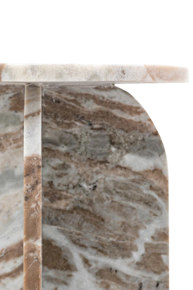 White Marble Round Side Table - Image 7