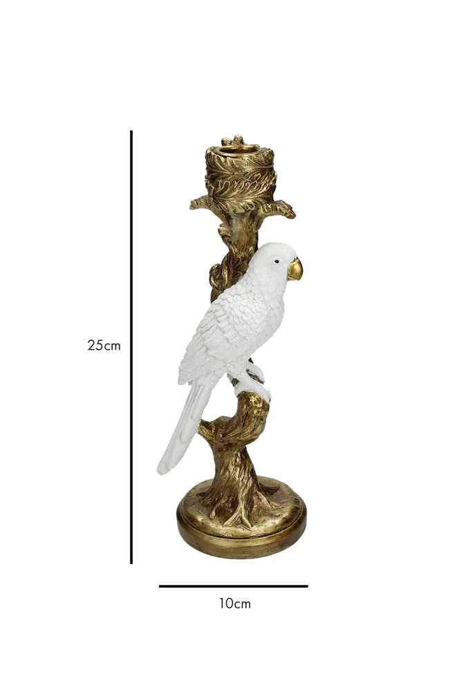 White Parrot Candlestick Holder - Image 8