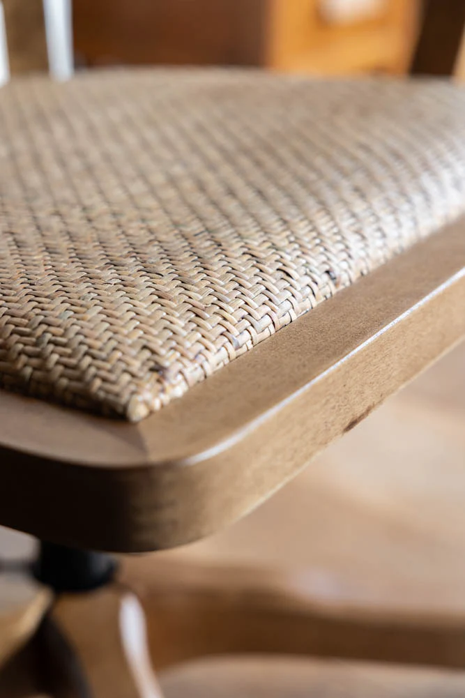 Wicker Swivel Desk Chair - Image 3