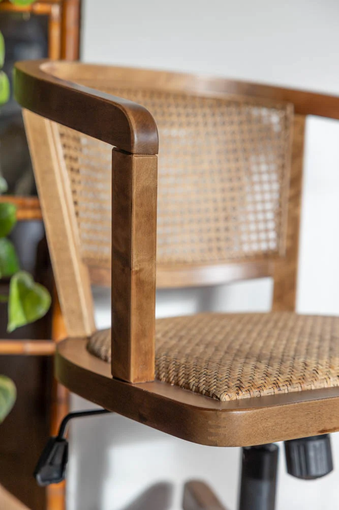 Wicker Swivel Desk Chair - Image 8