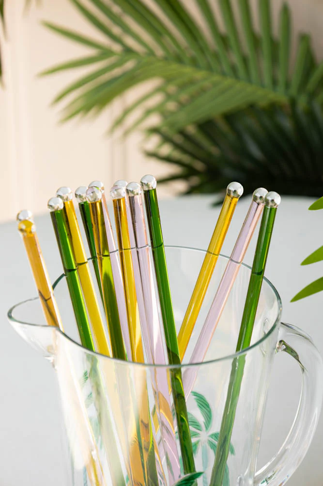 Yellow Glass Cocktail Stirrer - Image 3
