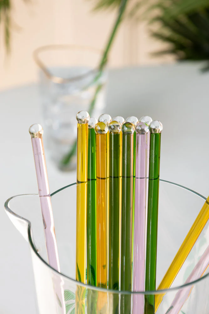 Yellow Glass Cocktail Stirrer - Image 4