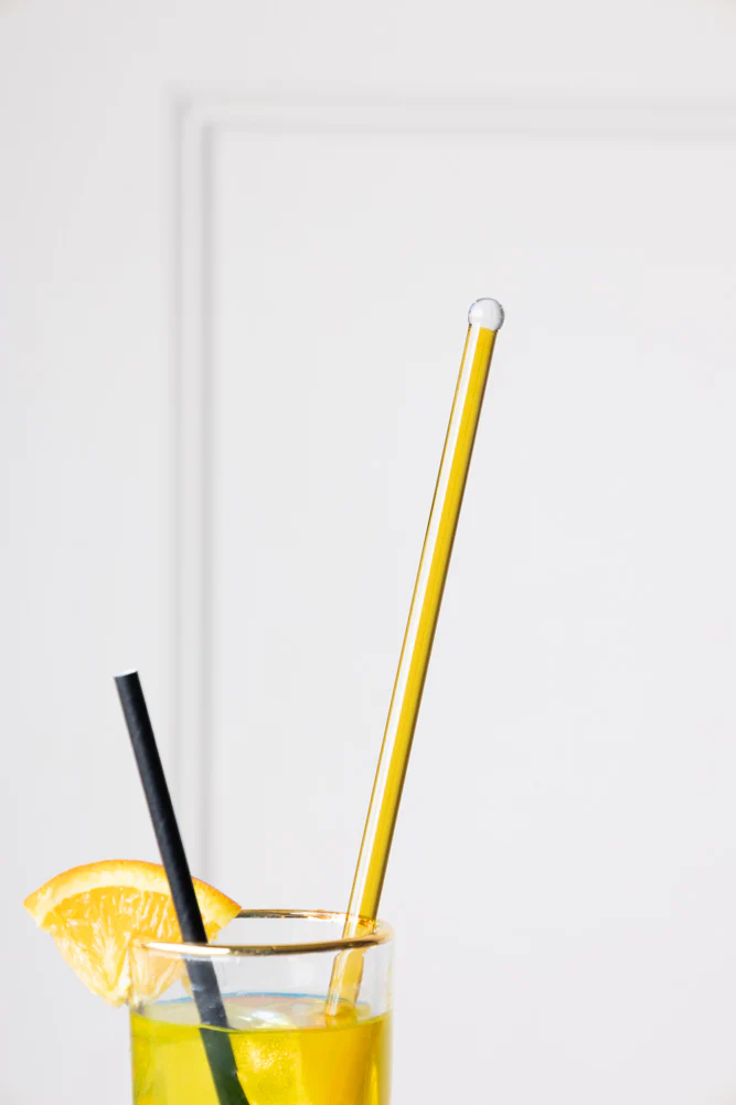 Yellow Glass Cocktail Stirrer - Image 6