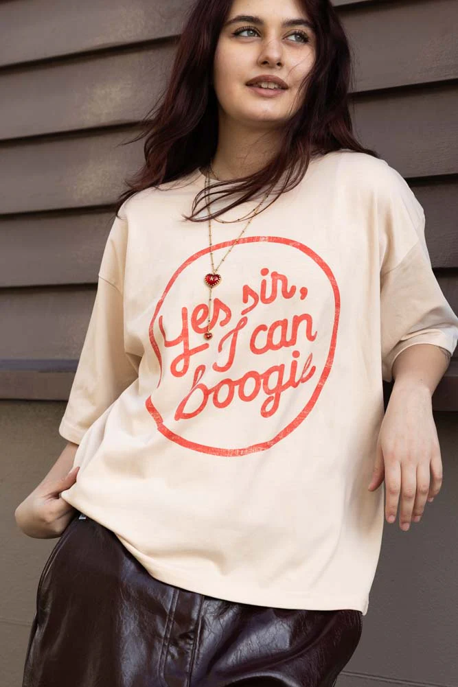 Yes, Sir, I Can Boogie T-Shirt in Oat - Available in 6 Sizes
