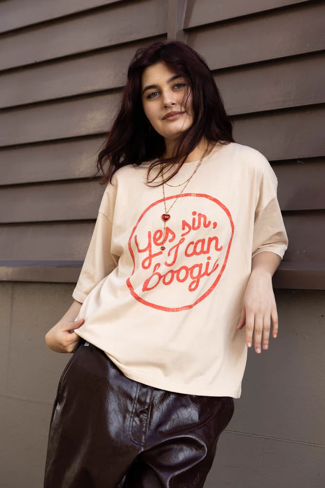 Yes, Sir, I Can Boogie T-Shirt in Oat - Available in 6 Sizes - Image 5
