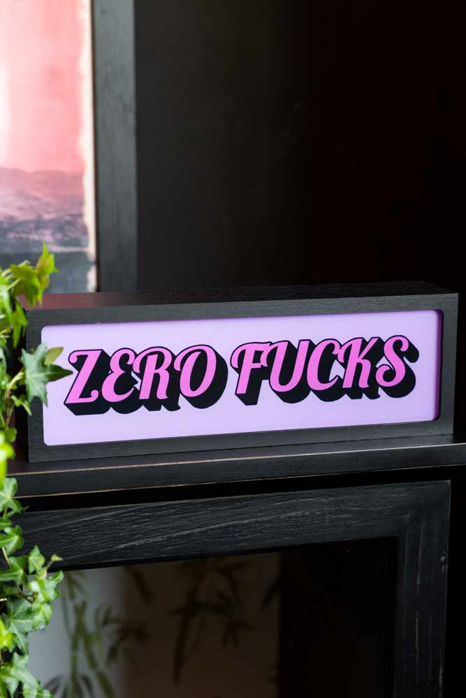 Zero Fucks Light Box - Image 2